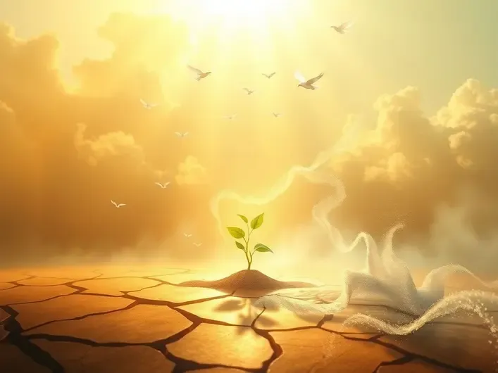 Representação visual de uma pessoa meditando sobre a Bíblia, simbolizando renovação mental e espiritual.