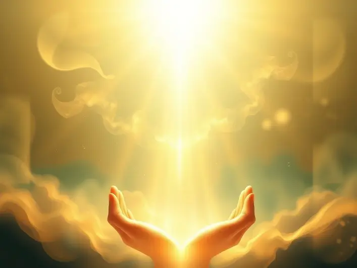 Imagem de uma pessoa em oração, buscando preencher o vazio existencial com a presença de Deus.
