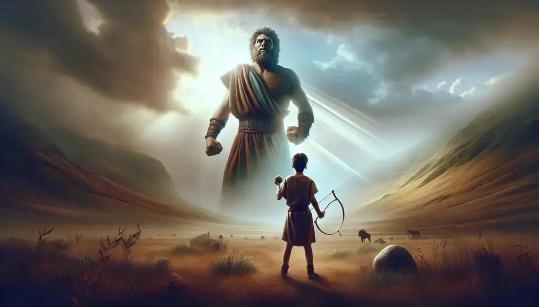 A Coragem de Davi Contra Golias: Enfrentando Gigantes com Fé no Senhor