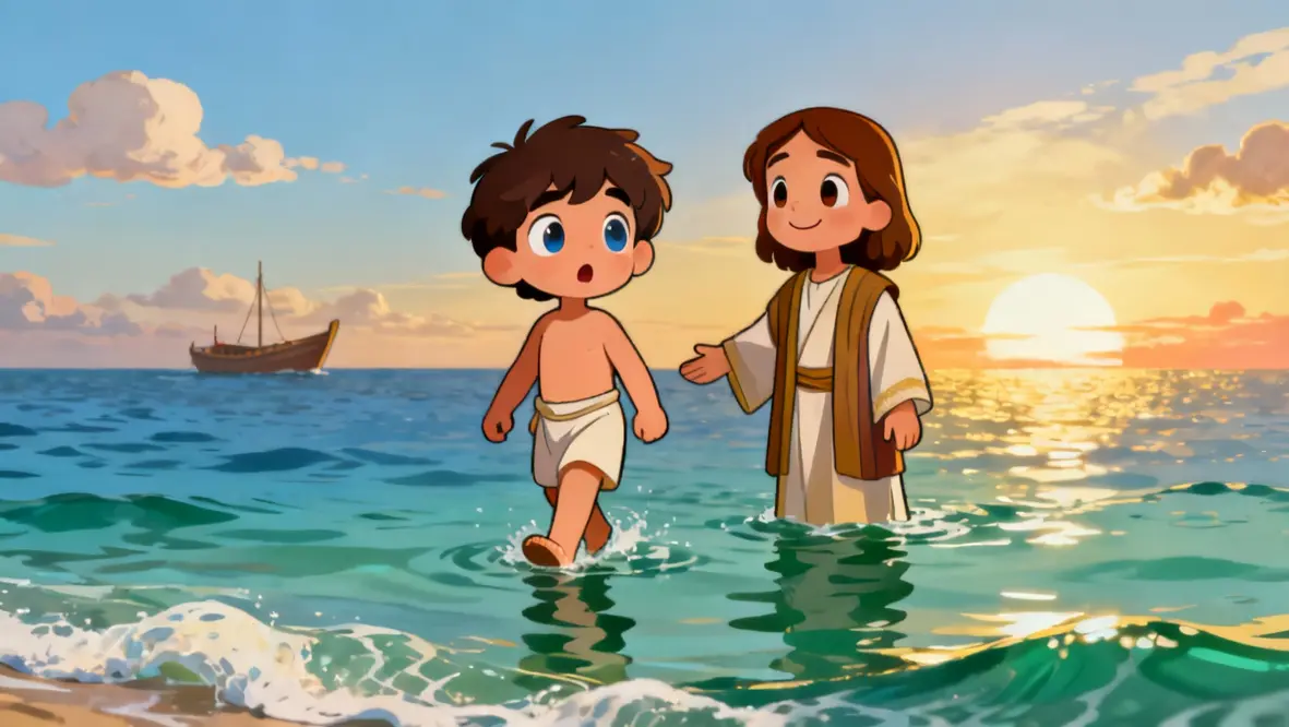 Crianças aprendendo sobre confiança em Jesus em um devocional infantil.