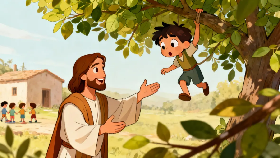 Crianças felizes brincando e acolhendo umas às outras, simbolizando o amor e a amizade que Jesus nos ensina.