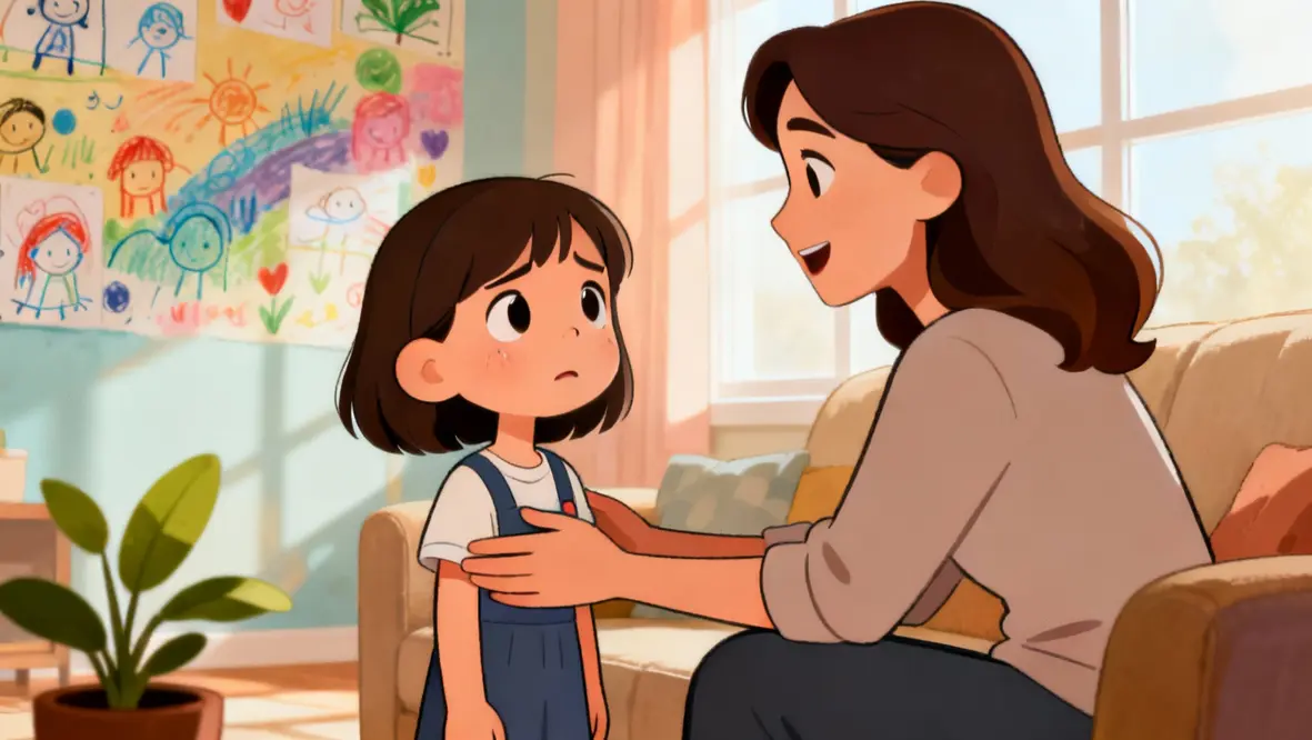 Crianças conversando sobre sentimentos e orando juntas para proteger o coração.