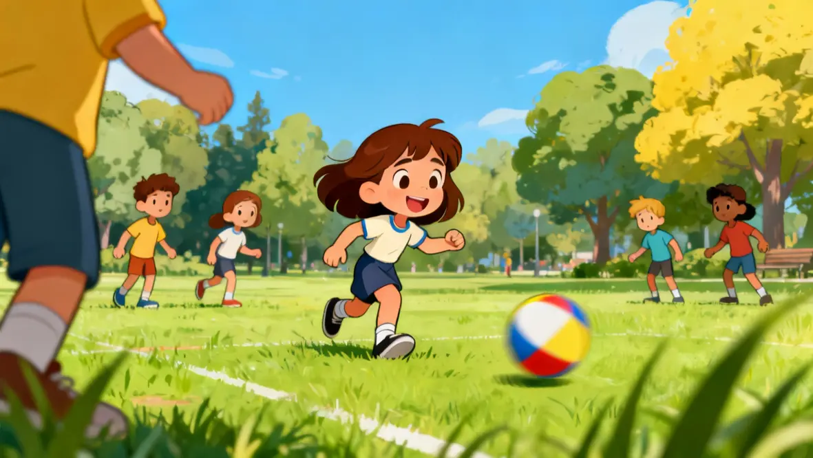 Crianças se divertindo enquanto aprendem sobre a força que Deus nos dá em momentos de cansaço.