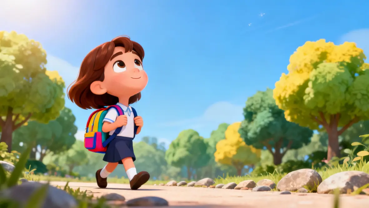 Criança sonhando em ser veterinária, simbolizando a fé e a realização de sonhos.