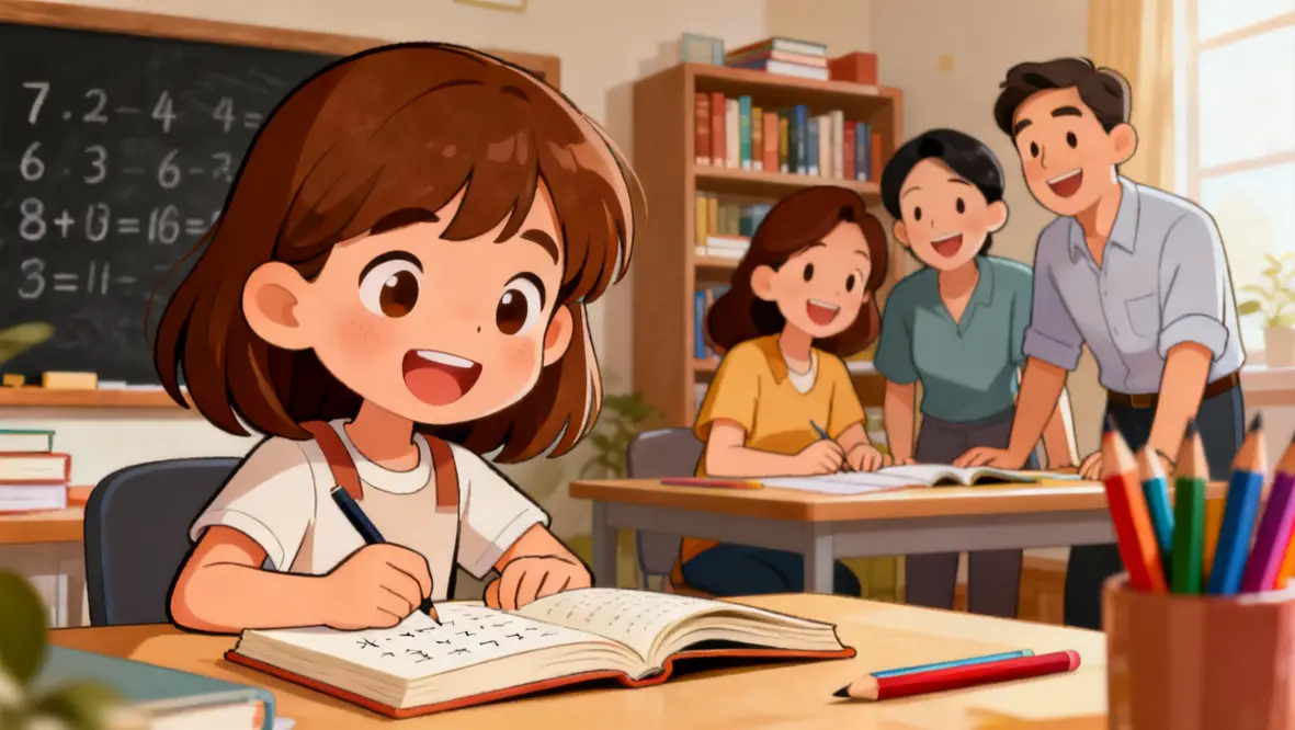 Crianças estudando e se preparando para os desafios da vida com fé e dedicação.