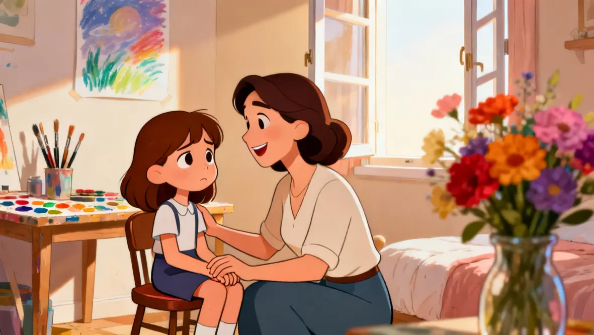 Crianças desenhando seus sonhos em um Mapa dos Sonhos, simbolizando a fé e a confiança em Deus.