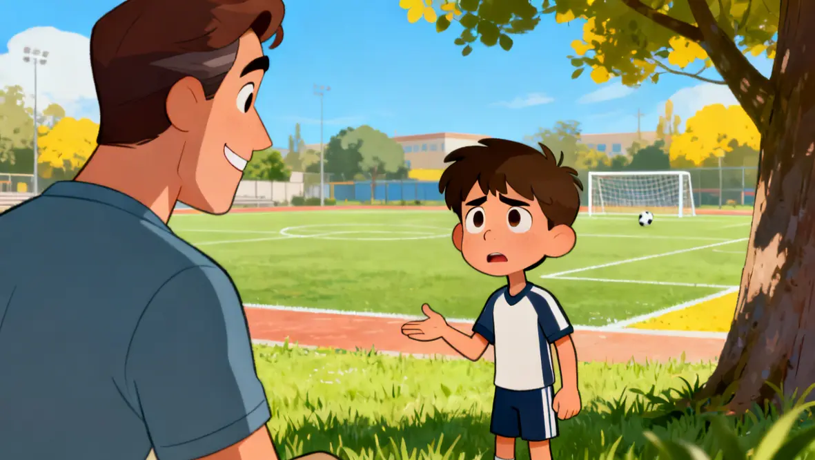 Criança treinando futebol, simbolizando a importância da paciência e do aprendizado.