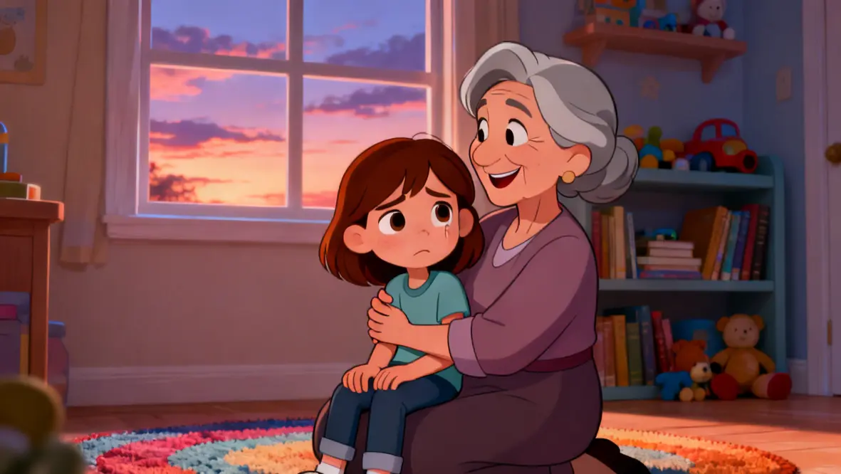 Criança orando e refletindo sobre seus sentimentos em momentos difíceis.