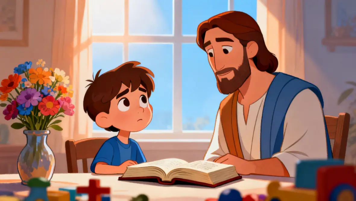 Ilustração de Ana orando, simbolizando a fé em momentos difíceis.