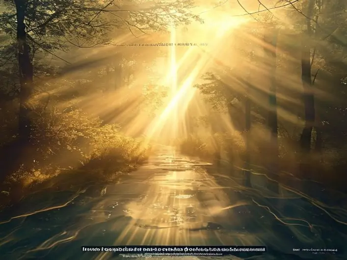 Imagem de uma pessoa orando e meditando sobre seu propósito divino, cercada por passagens bíblicas.