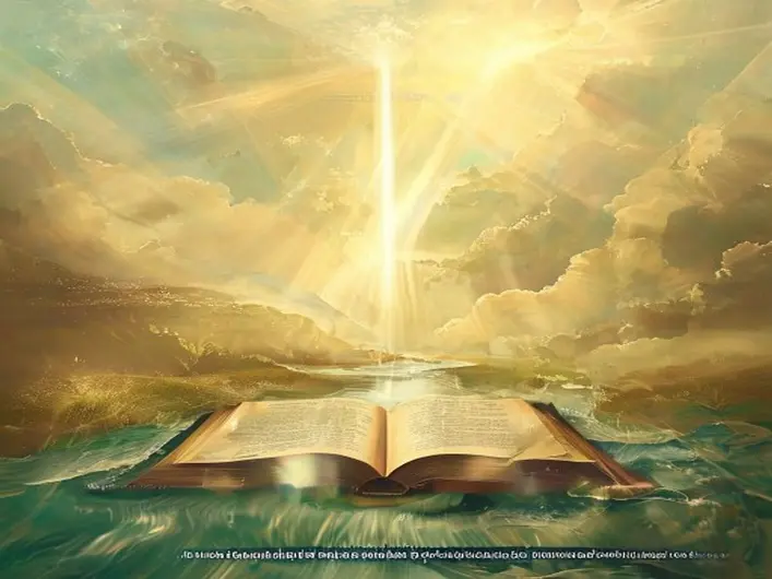 Imagem de uma Bíblia aberta com luz suave, simbolizando a busca espiritual e a conexão com Deus.
