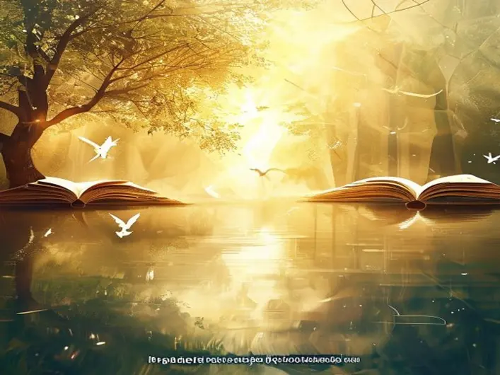 Imagem de uma Bíblia aberta com luz suave, simbolizando paz e reflexão espiritual.