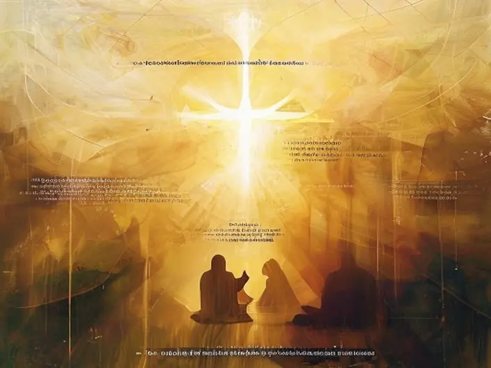 Imagem representando a vida cristã com elementos como Bíblia, oração e comunhão.