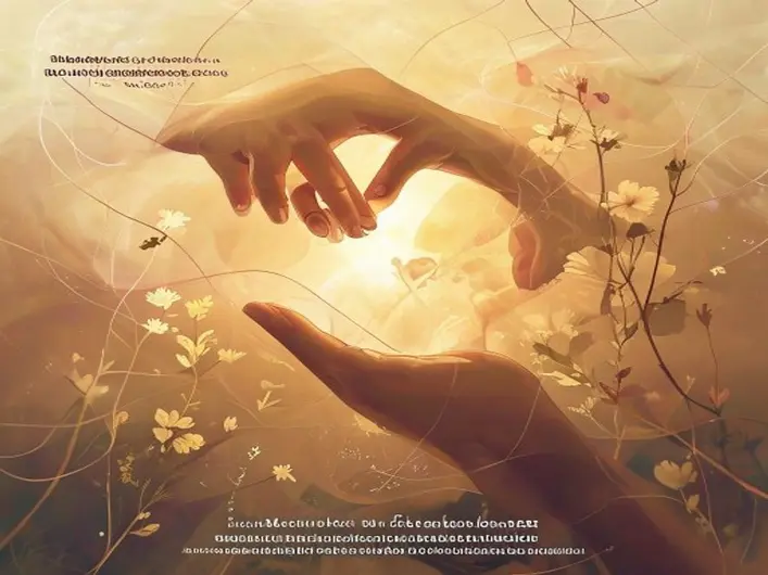 Ilustração de pessoas praticando atos de amor e bondade em comunidade, refletindo o amor cristão.