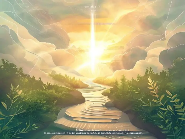 Imagem representando a renovação espiritual com elementos de fé e transformação.