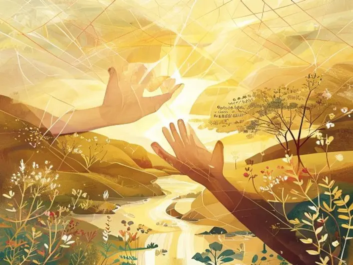 Imagem de uma pessoa orando com a Bíblia aberta, simbolizando a fé e a busca por conexão espiritual.